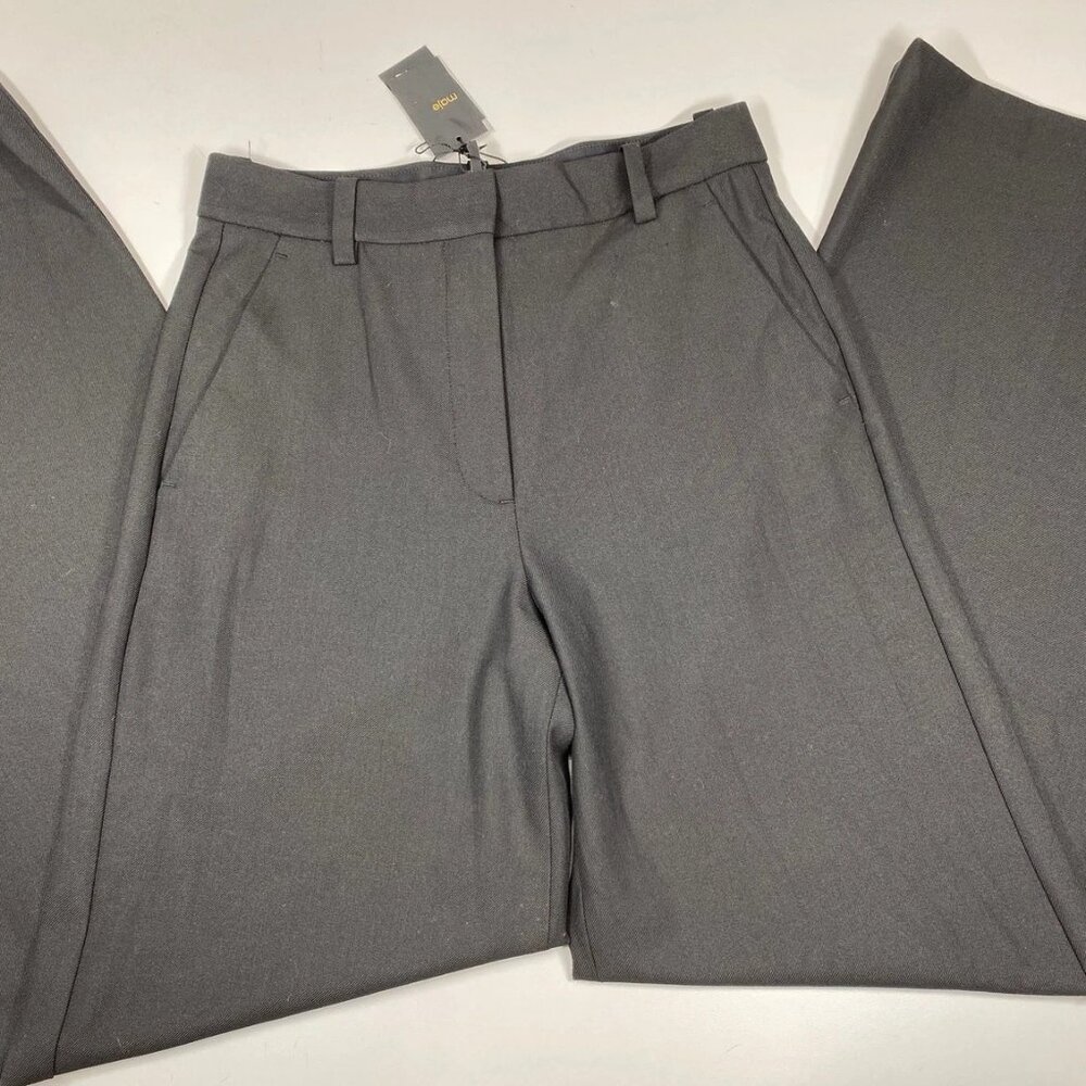 NEW MAJE Women’s Pimano Wide Flare-Leg Trousers – Black – Size XS/2